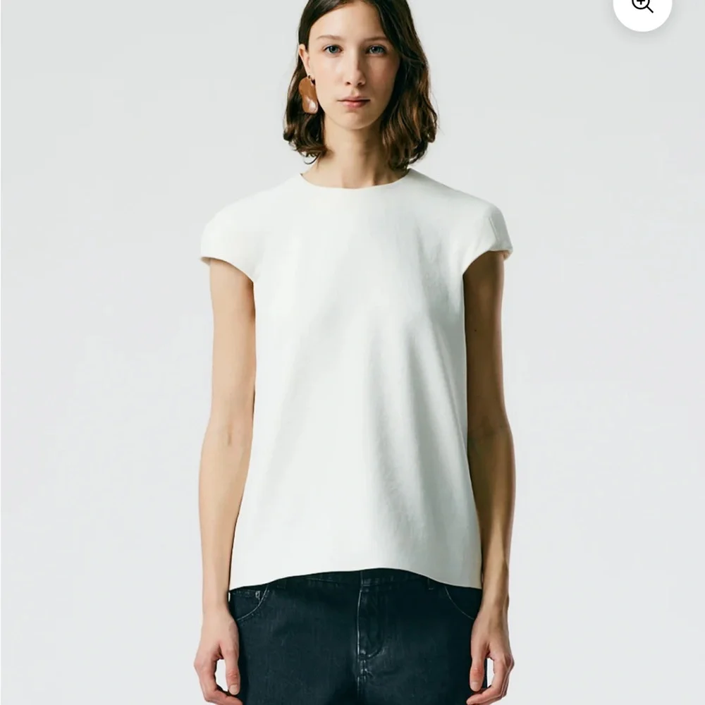 Tibi Chalky Drape Rounded Shoulderpad Top